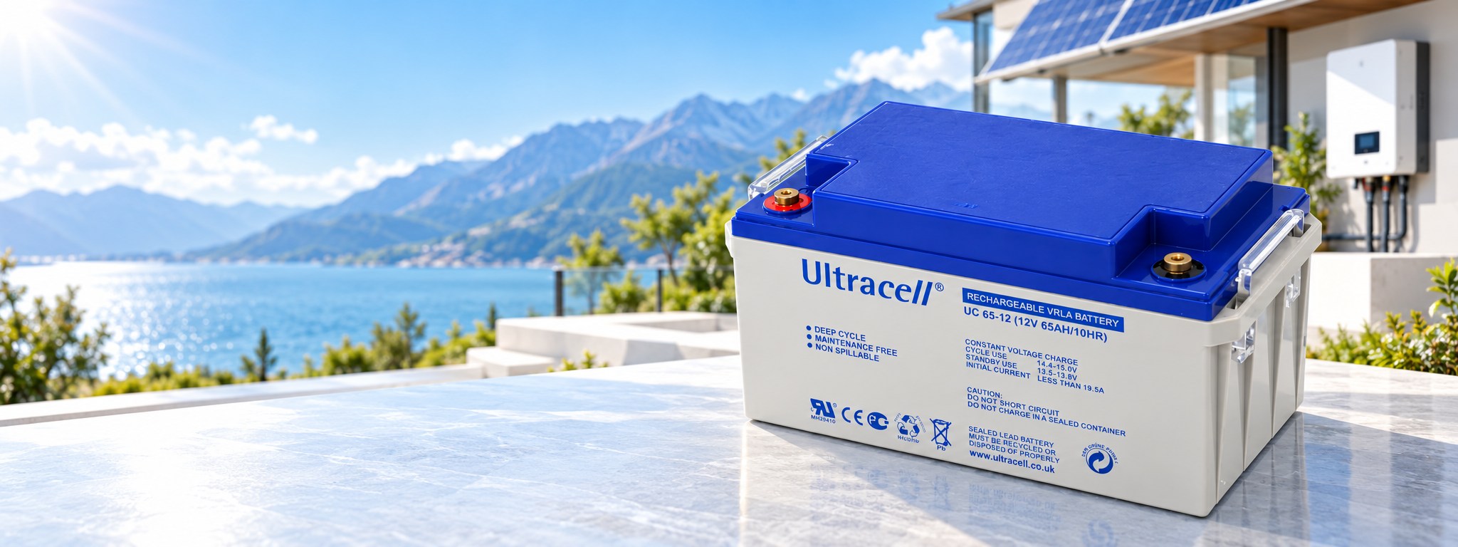 Ultracell UC65-12 12 volt 65 Ah derin döngülü AGM akü masaüstü kampanyası