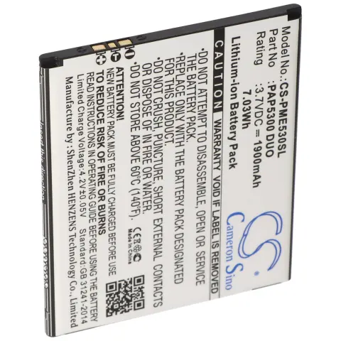 Prestigio PAP5300DUO, Prestigio MultiPhone 5300 3.7 volt 1900mAh için uygun pil