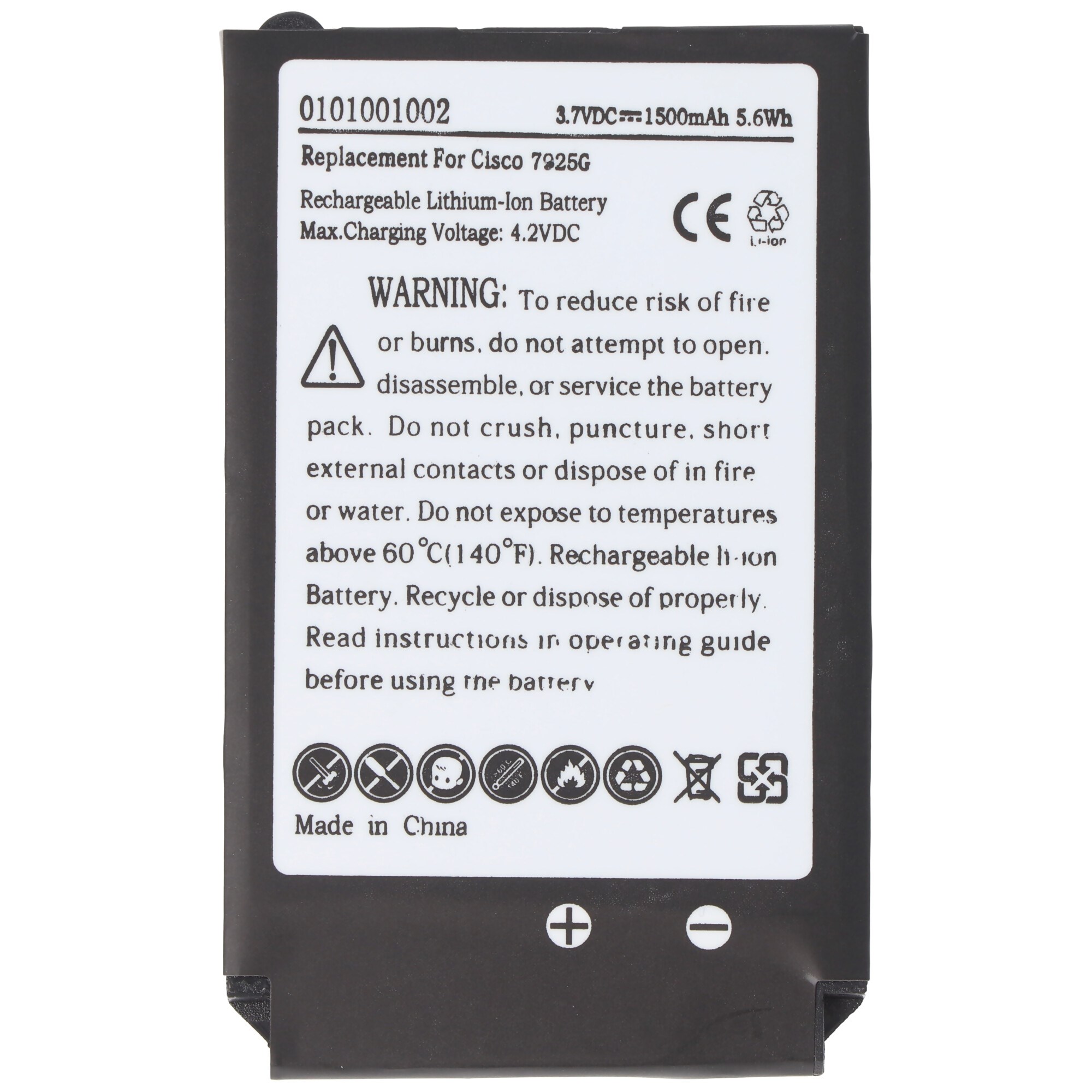 Cisco 7925G Uyumlu Yedek Pil, Batarya– 7725, 74‑5469‑01, U8ZBAE12 – 1700 mAh Li‑ion