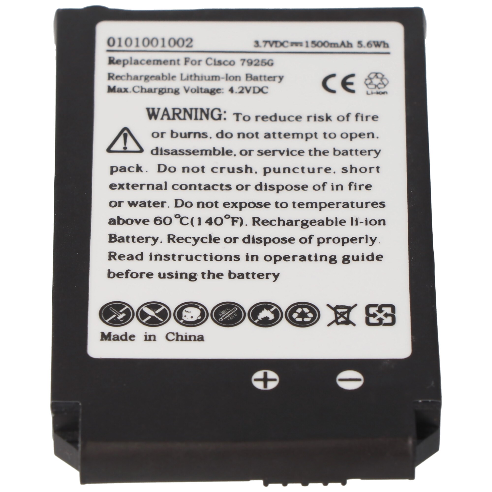 Cisco 7925G Uyumlu Yedek Pil, Batarya– 7725, 74‑5469‑01, U8ZBAE12 – 1700 mAh Li‑ion