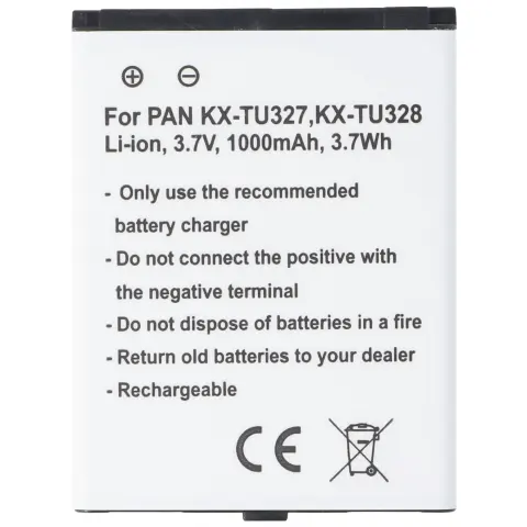 Panasonic KX-TU327 BJ-LT100010 3.7 volt 1000mAh için pil