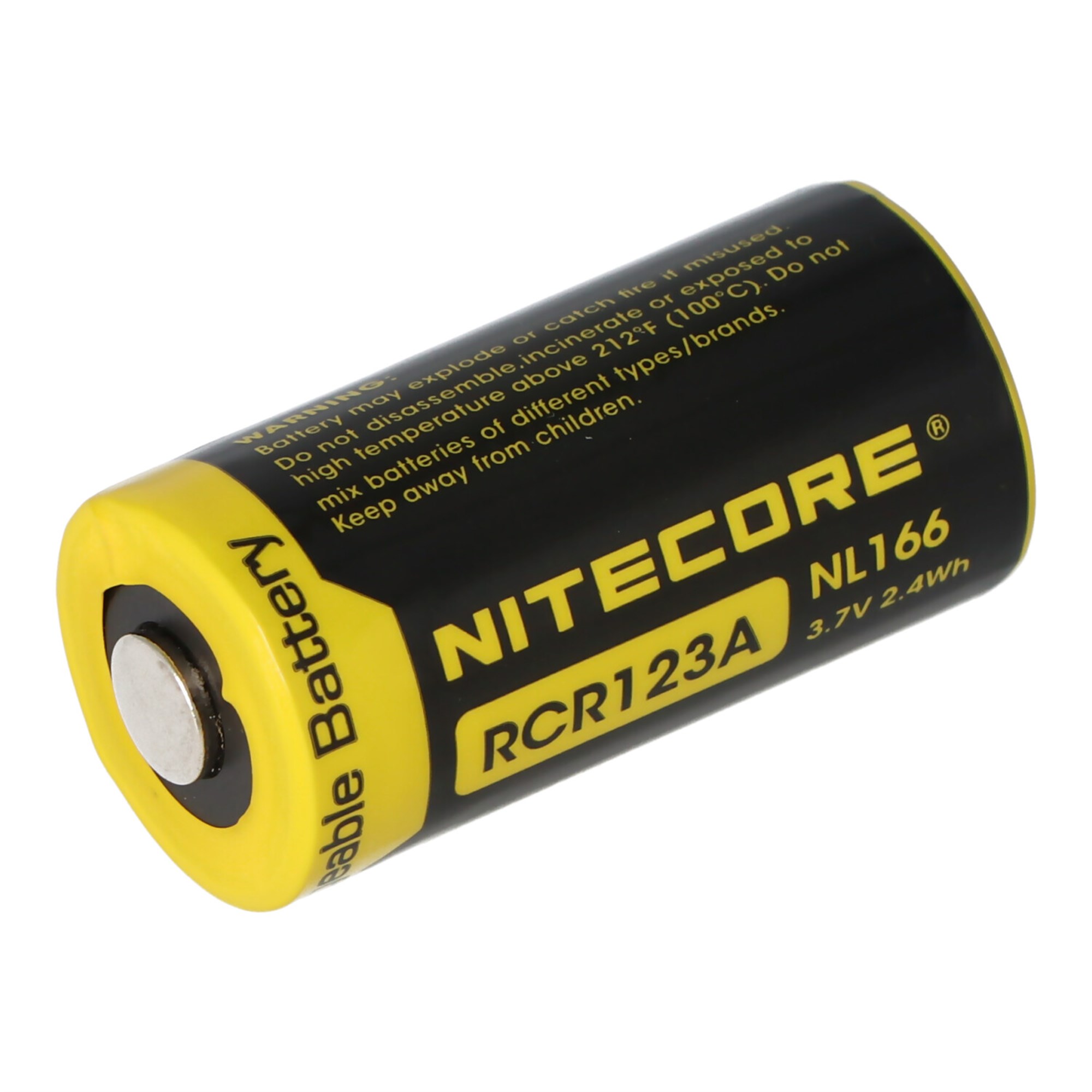 CR123A NiteCore 16340 Li-ion pil 2/3A hücre, 3.7 volt lambalar için 650mAh