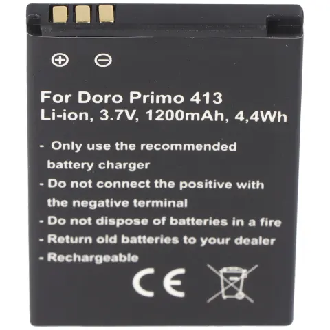 Doro Primo 413 pil RCB413 3.7 volt 1200mAh için uygun pil