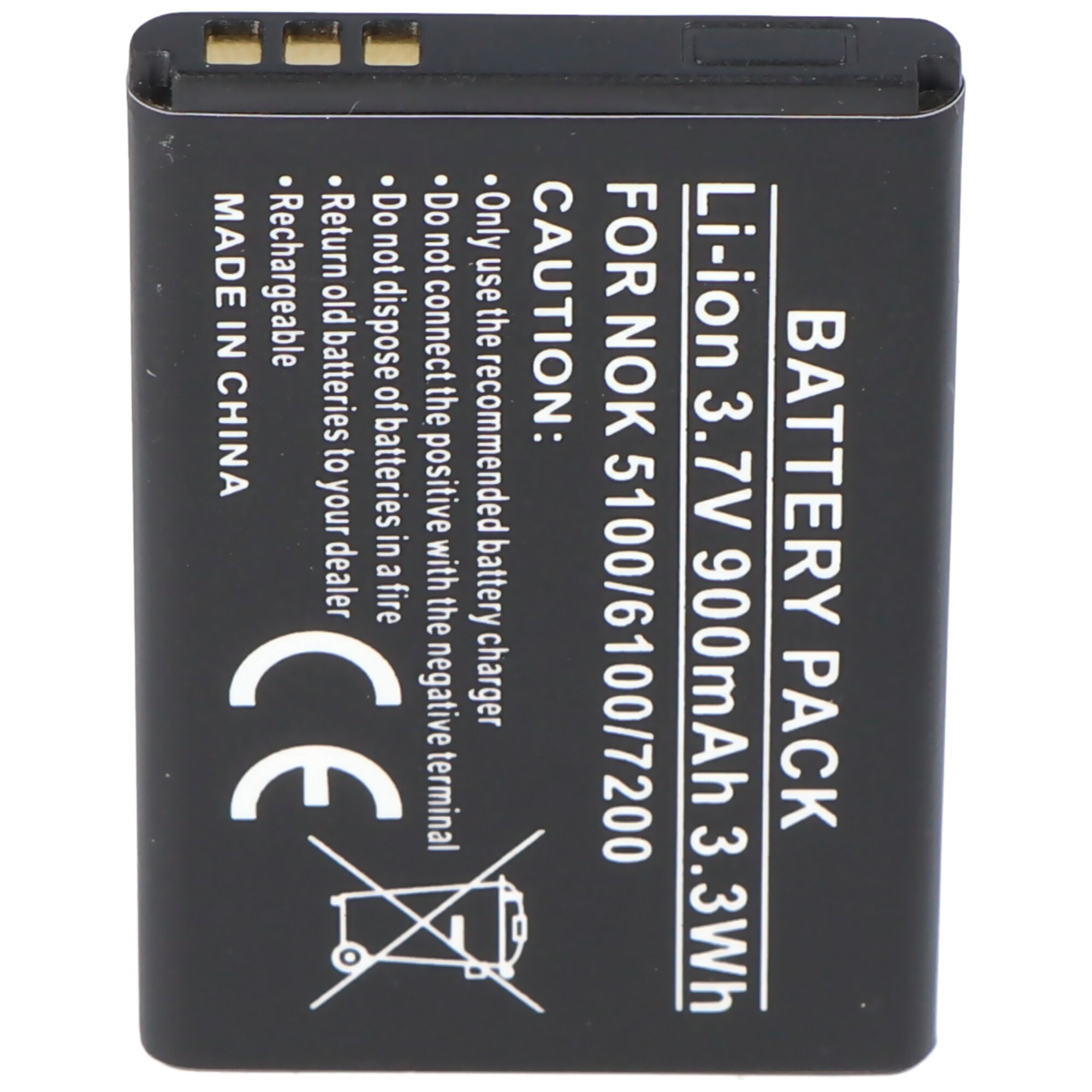 3.7 volt ve 900mAh Nokia BL-4C için uygun batarya