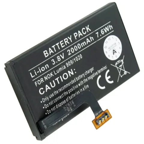 Nokia Lumia 1020, Lumia 909, BV-5XW 3.8 volt 2000mAh için uygun batarya