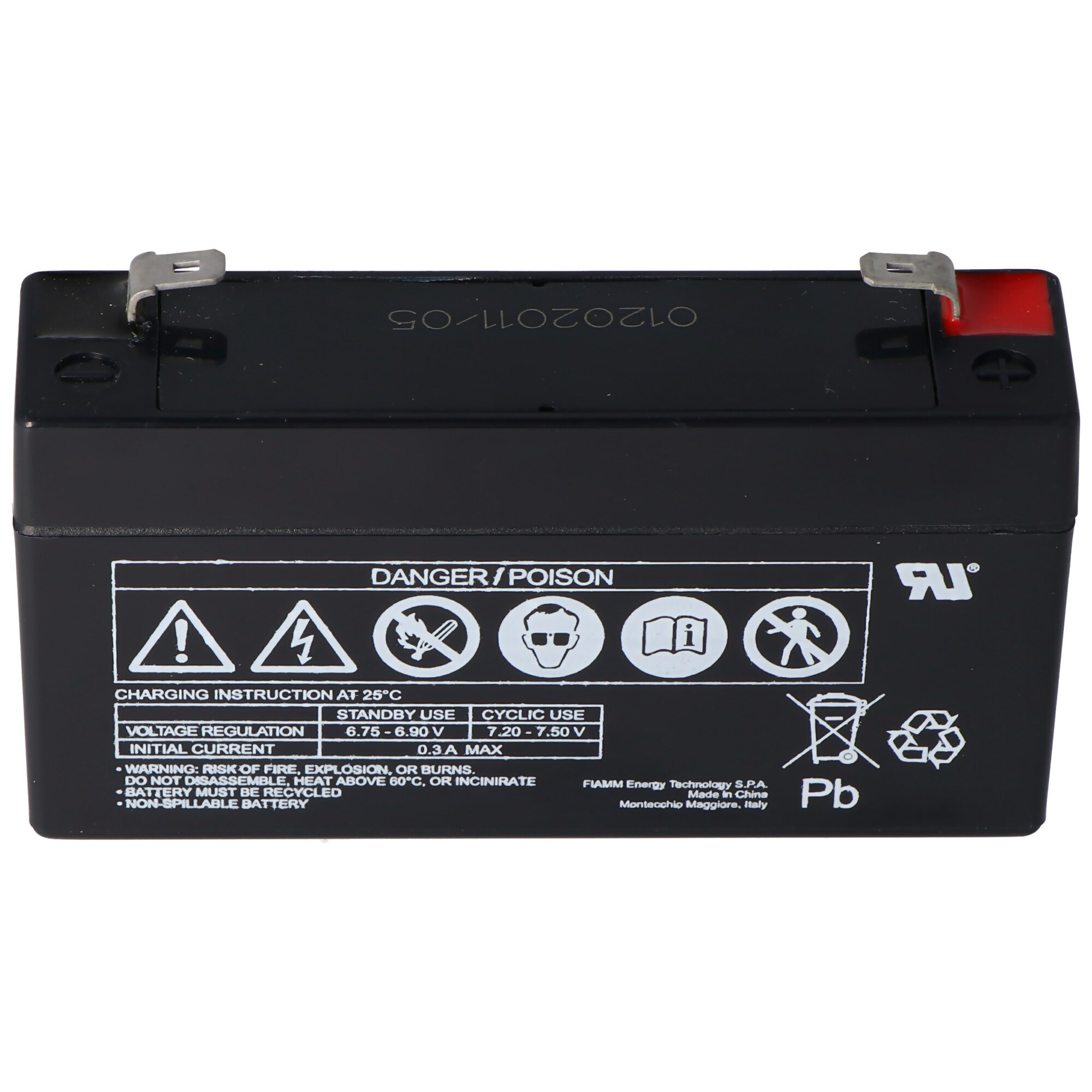 Fiamm FG10121 kurşun jel akü 6 volt, 1,2 Ah
