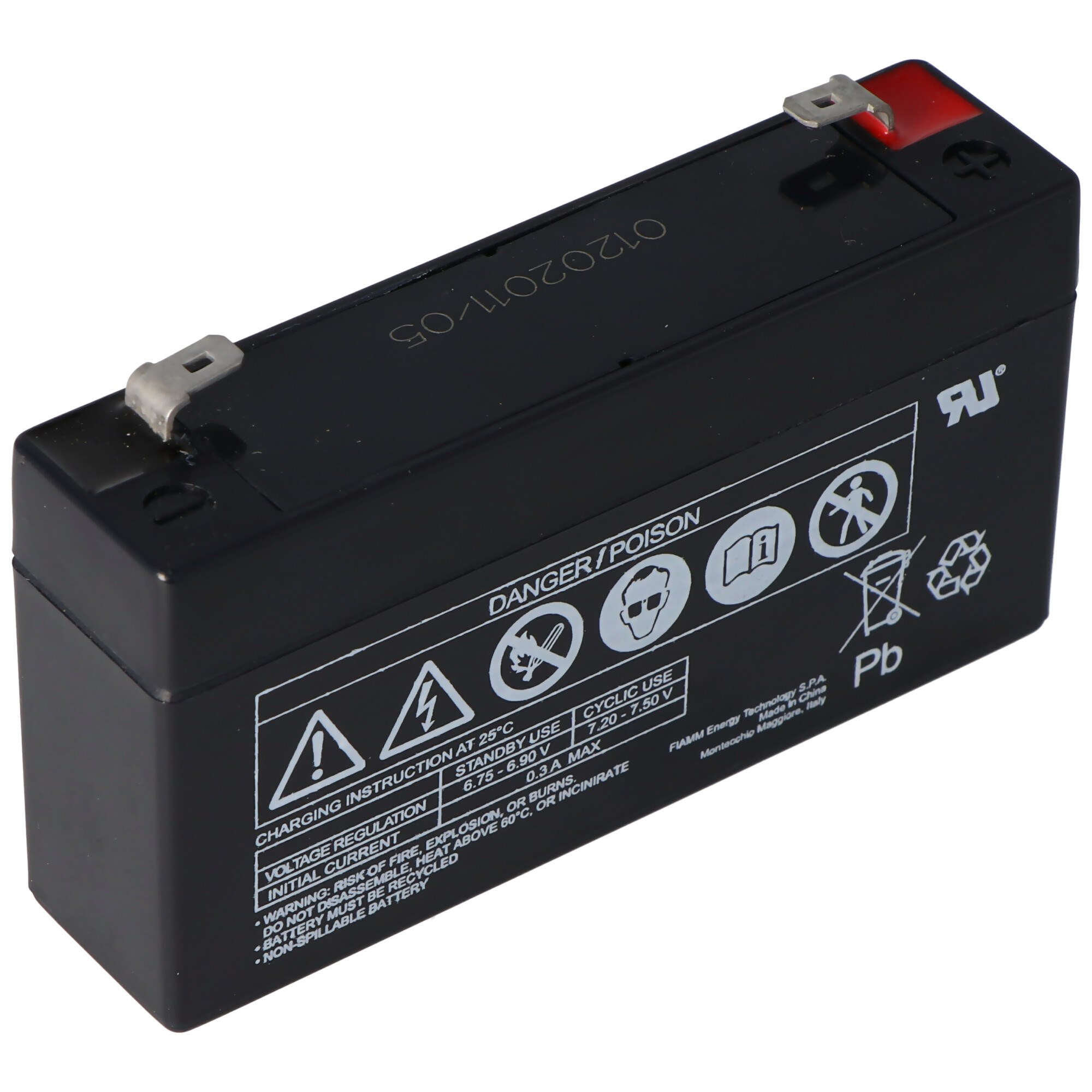 Fiamm FG10121 kurşun jel akü 6 volt, 1,2 Ah