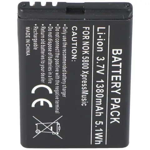1380mAh ile Nokia Lumia 520 batarya BL-5J için uygun batarya