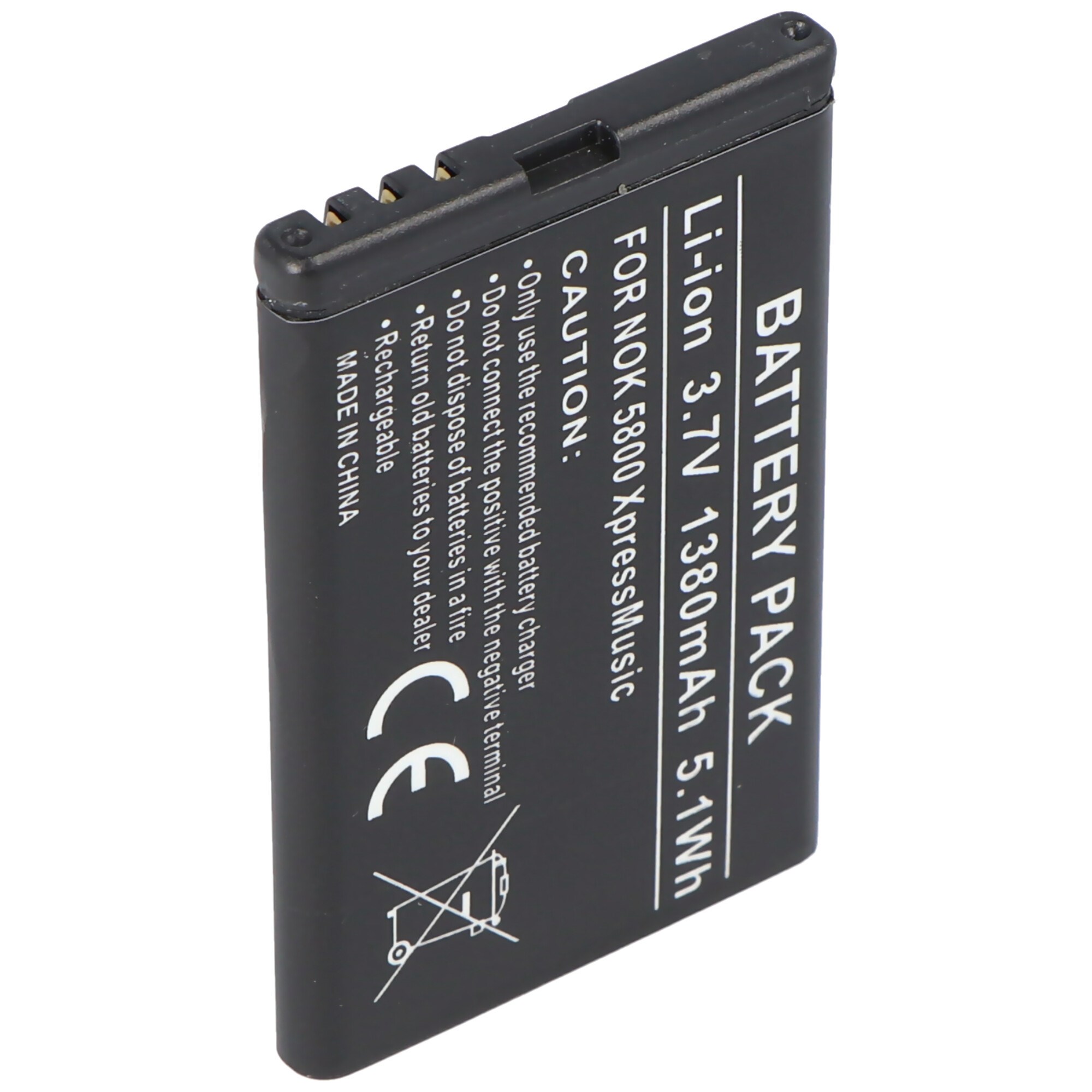 1380mAh ile Nokia Lumia 520 batarya BL-5J için uygun batarya