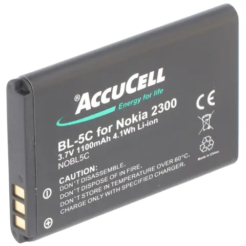 Nokia 2330 classic, BL-5C, 1000mAh için uygun AccuCell pil
