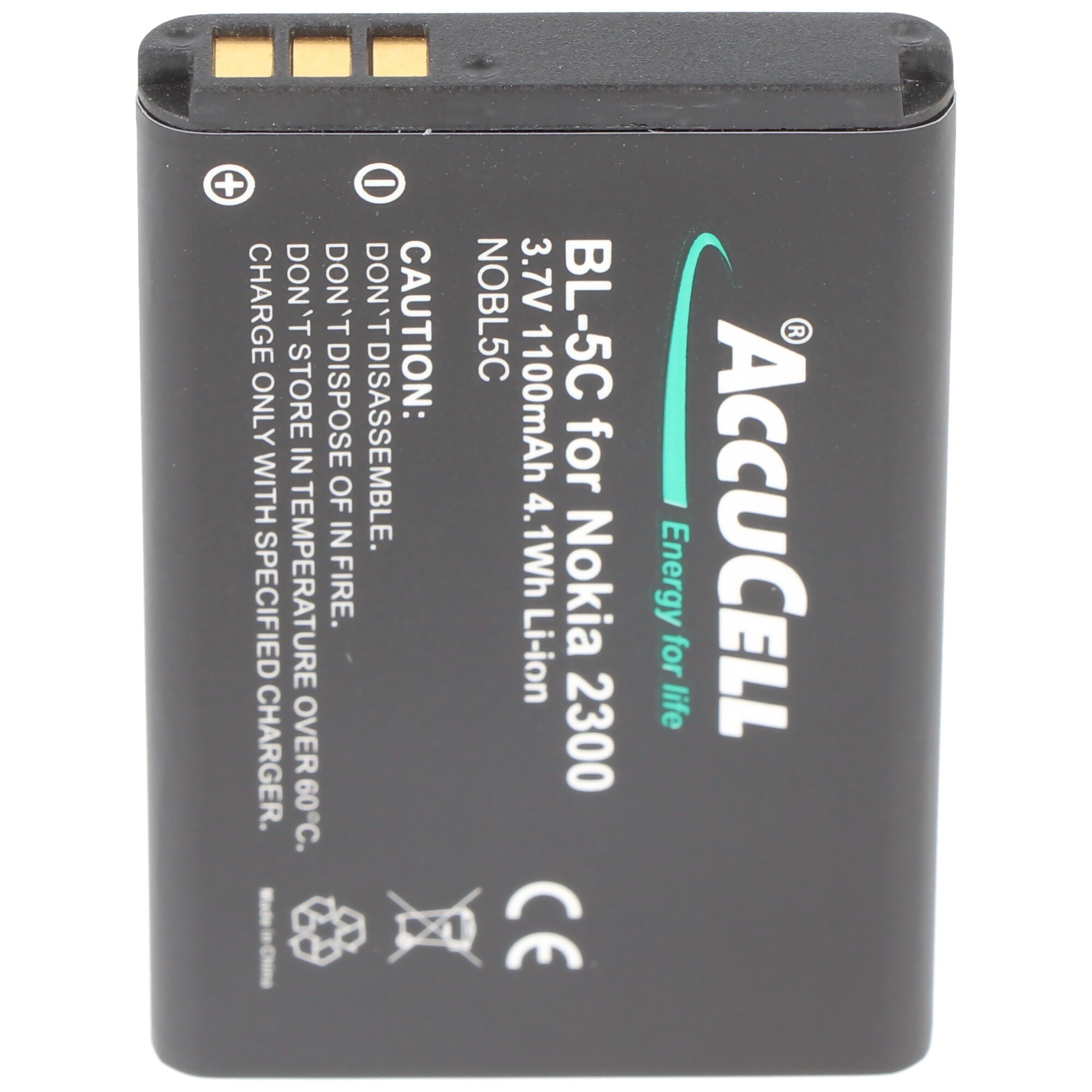 Nokia 2330 classic, BL-5C, 1000mAh için uygun AccuCell pil