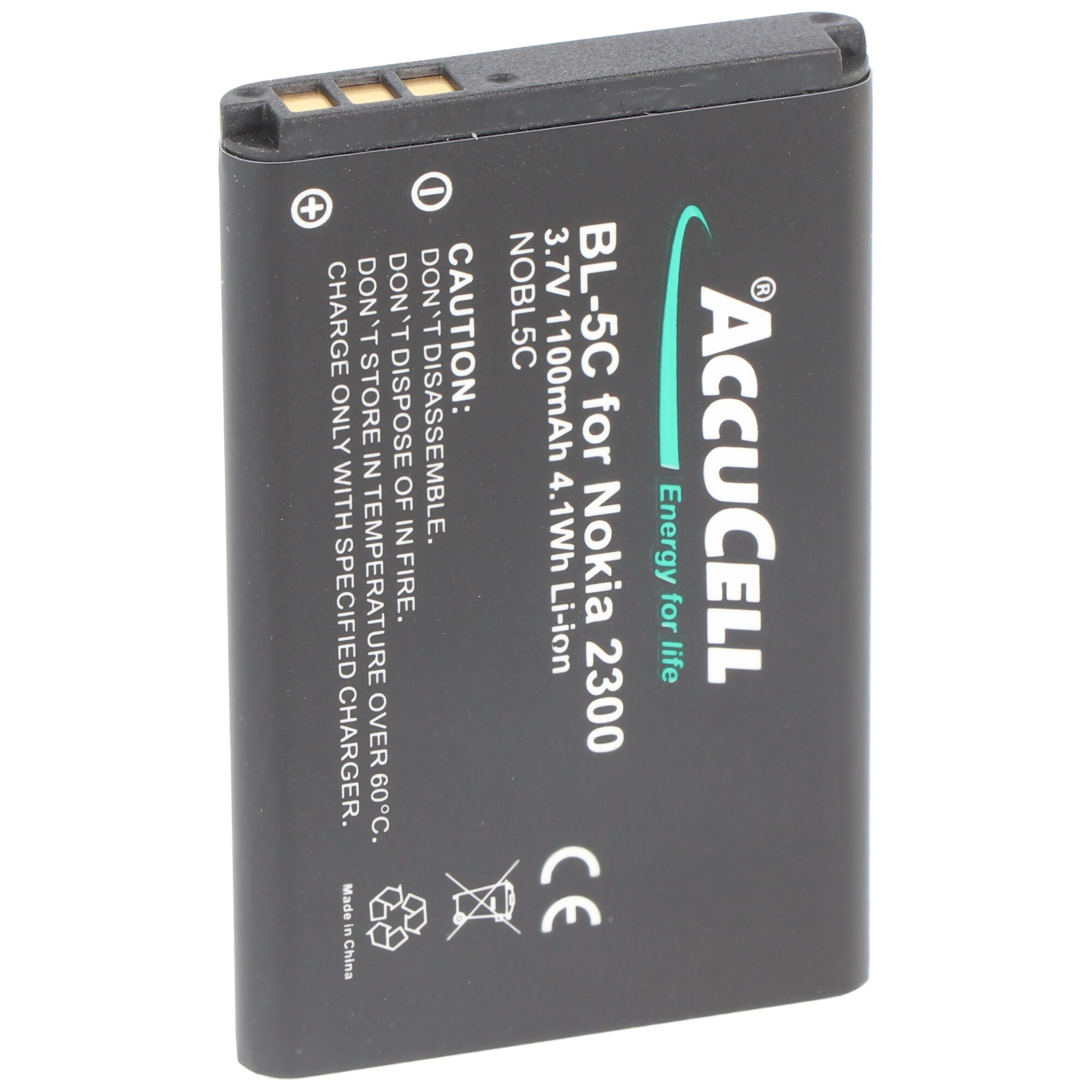 Nokia 2330 classic, BL-5C, 1000mAh için uygun AccuCell pil