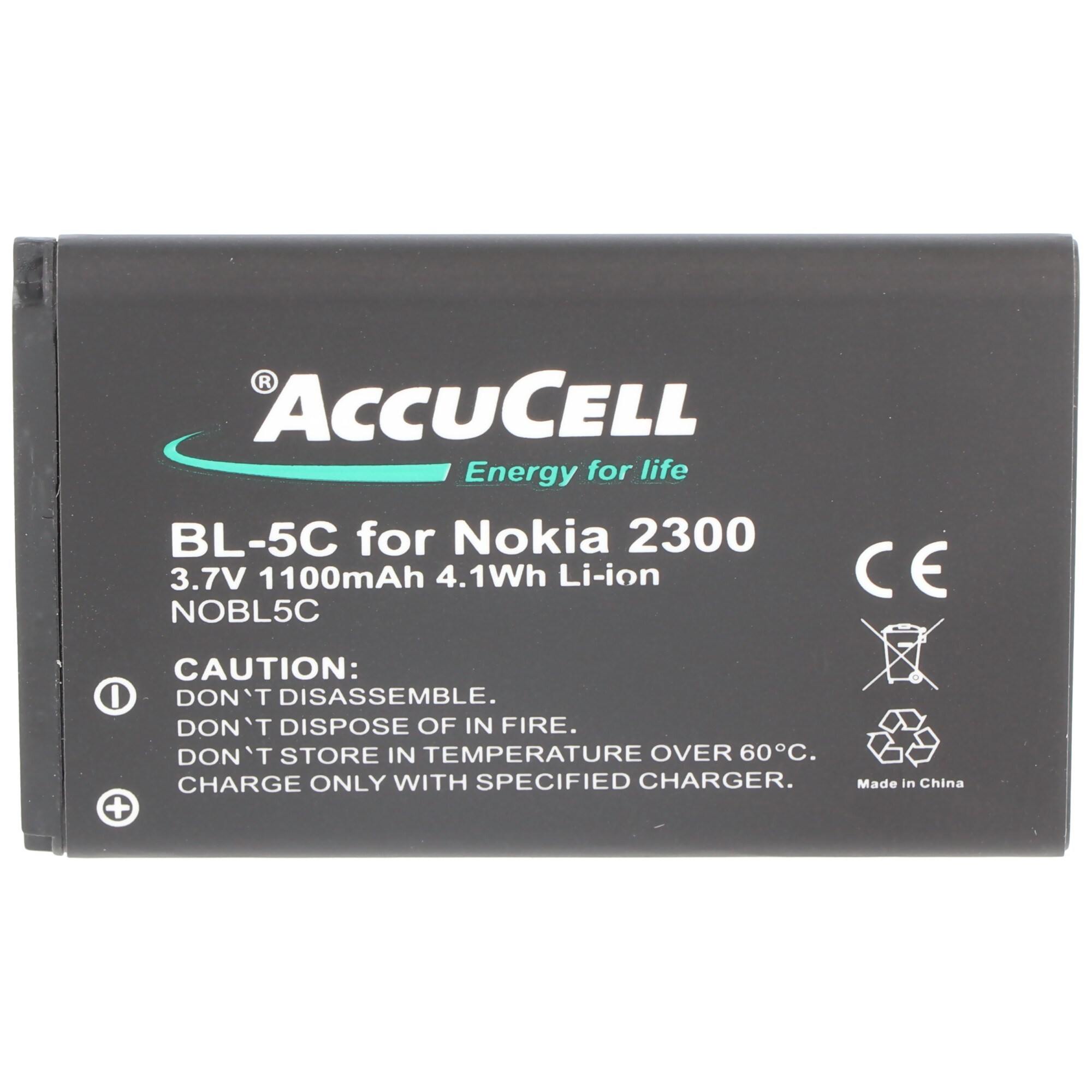 Nokia 2330 classic, BL-5C, 1000mAh için uygun AccuCell pil