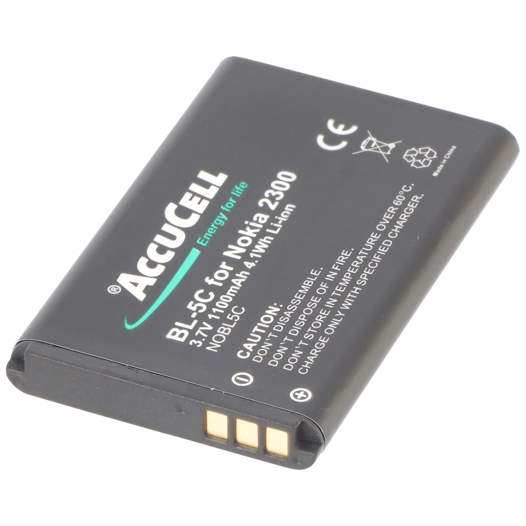 Nokia 2330 classic, BL-5C, 1000mAh için uygun AccuCell pil