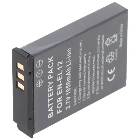 Nikon EN-EL12 pil için uygun pil, CoolPix S610, S610C, S710, 44,5 x 31,9 x 7,9 mm