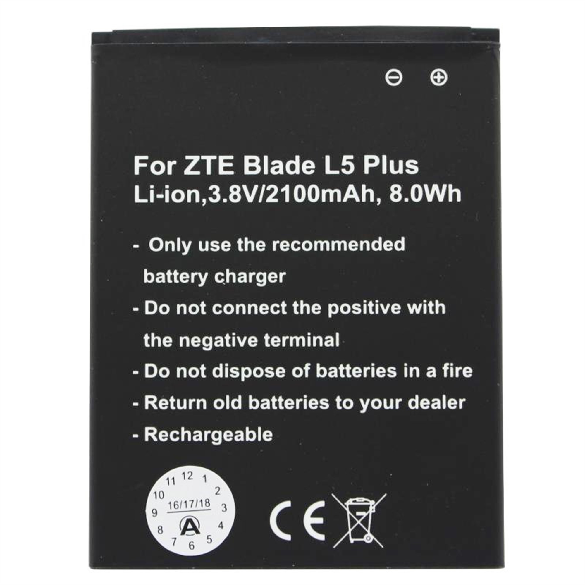 Pil ZTE Blade L5 Plus pil için uygun Li3821T43P3h745741