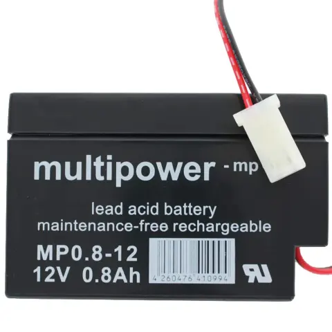 Multipower MP0.8-12AMP 12V 0.8Ah AGM Kurşun Jel Akü AMP Soketli