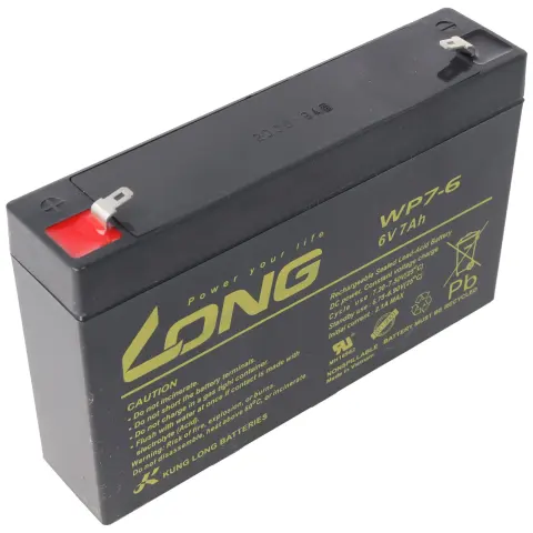 Kung Uzun WP7-6 akü kablosu 6 Volt 7Ah, Faston 6.3mm