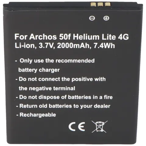 Pil sadece Archos AC50FHE pil AC50FHELI Archos 50f Helium Lite 4G, GX395872 için uygundur