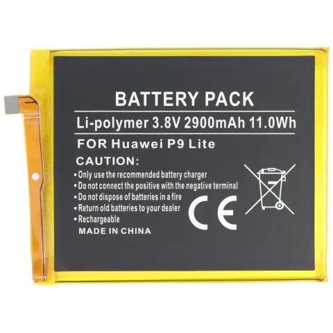 Huawei P9 Lite, Li-Polimer, 3.8V, 2900mAh, 11.0Wh, dahili, aletsiz pil