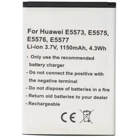 Huawei E5573, E5575, E5576, E5577, Li-ion, 3.7V, 1150mAh, 4.3Wh için uygun pil