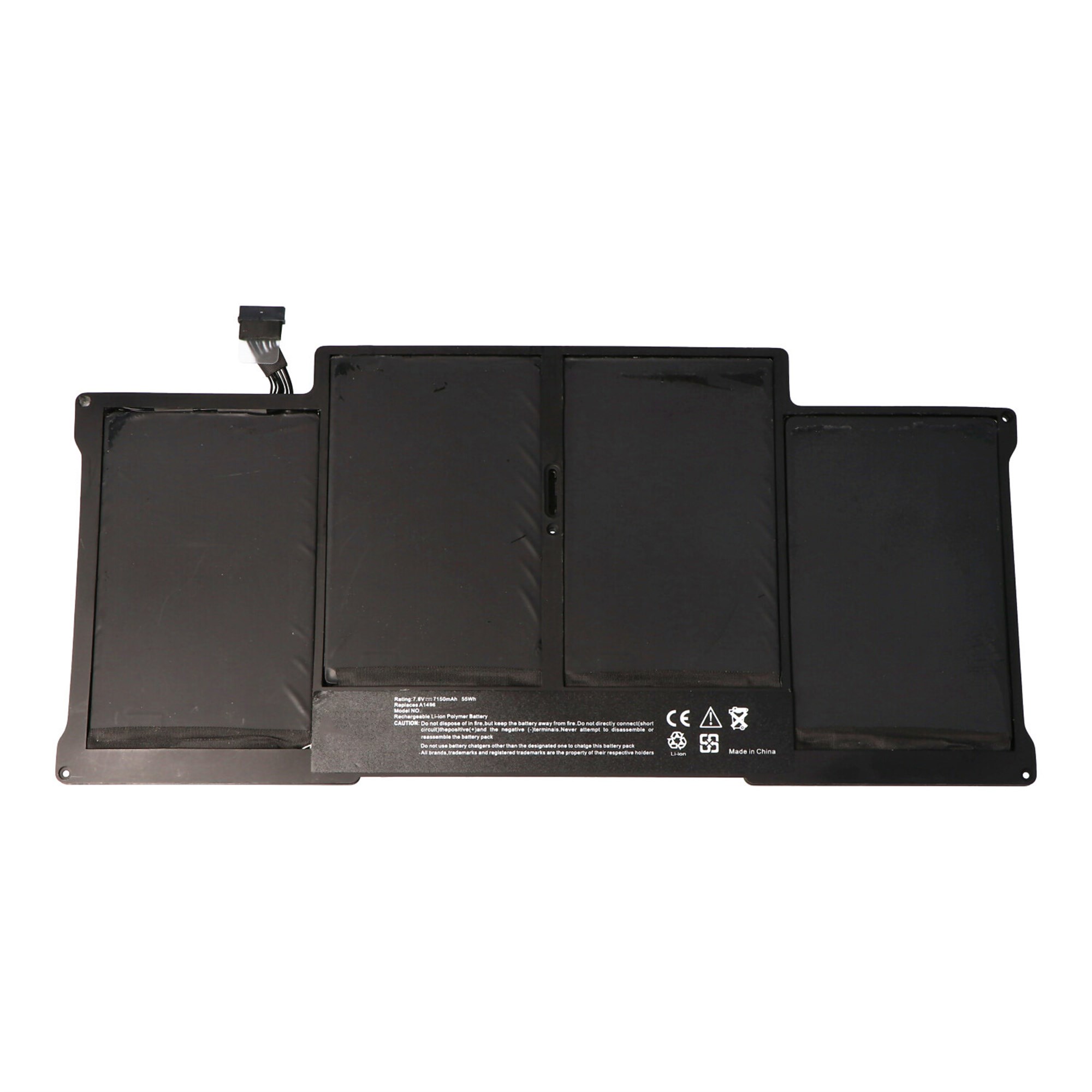 Pil, MacBook Air 13.3 "A1466 2013, Li-Polimer, 7.6V, 7250mAh, 55Wh, yerleşik, araçlarla birlikte A1496 için uygundur