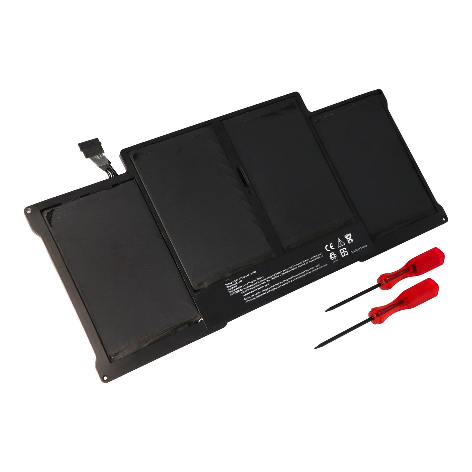 Pil, MacBook Air 13.3 "A1466 2013, Li-Polimer, 7.6V, 7250mAh, 55Wh, yerleşik, araçlarla birlikte A1496 için uygundur
