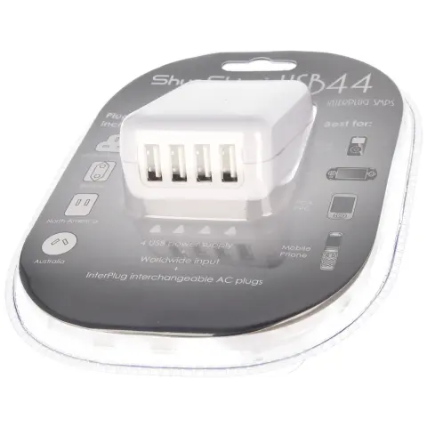 Seyahat şarj cihazı, evrensel SPC10 USB 44, çıkış 4 x USB bağlantı noktası, DC 5V, 2A