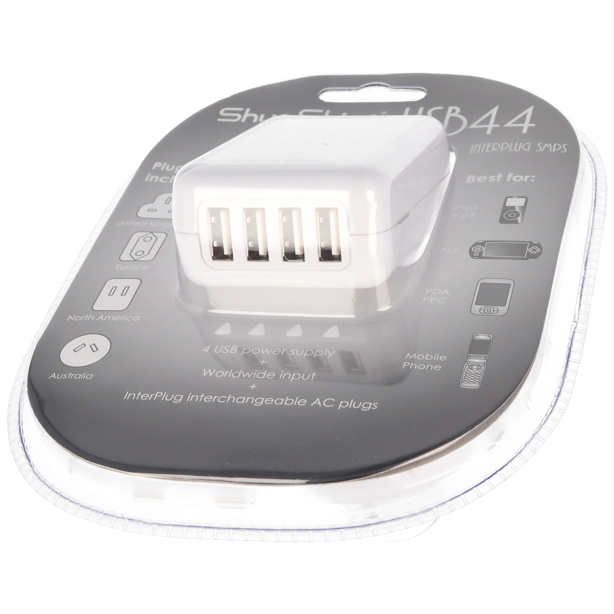 Seyahat şarj cihazı, evrensel SPC10 USB 44, çıkış 4 x USB bağlantı noktası, DC 5V, 2A