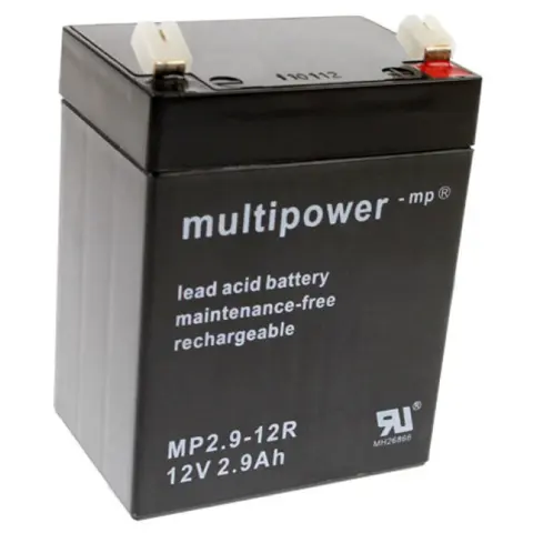 Faston ile MultiPower MP2,9-12R kurşun pil 4,8 mm 12V, 2900mAh