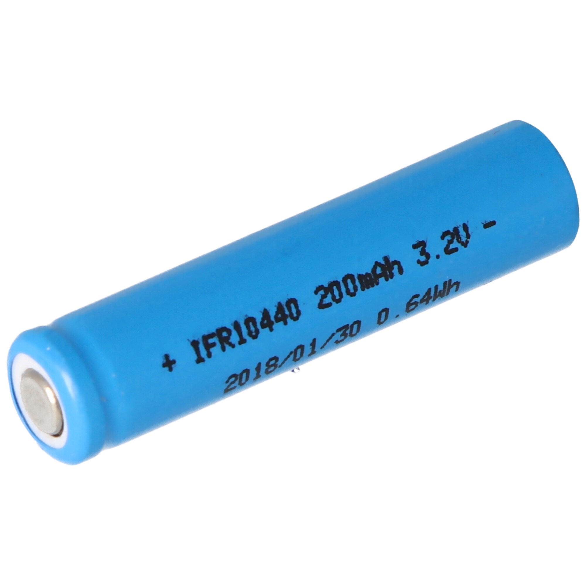 IFR 10440 - 200mAh 3.2V LiFePo4 pil (düz üst) korumasız, 44.1x10.1mm boyutlarına uyulmalıdır