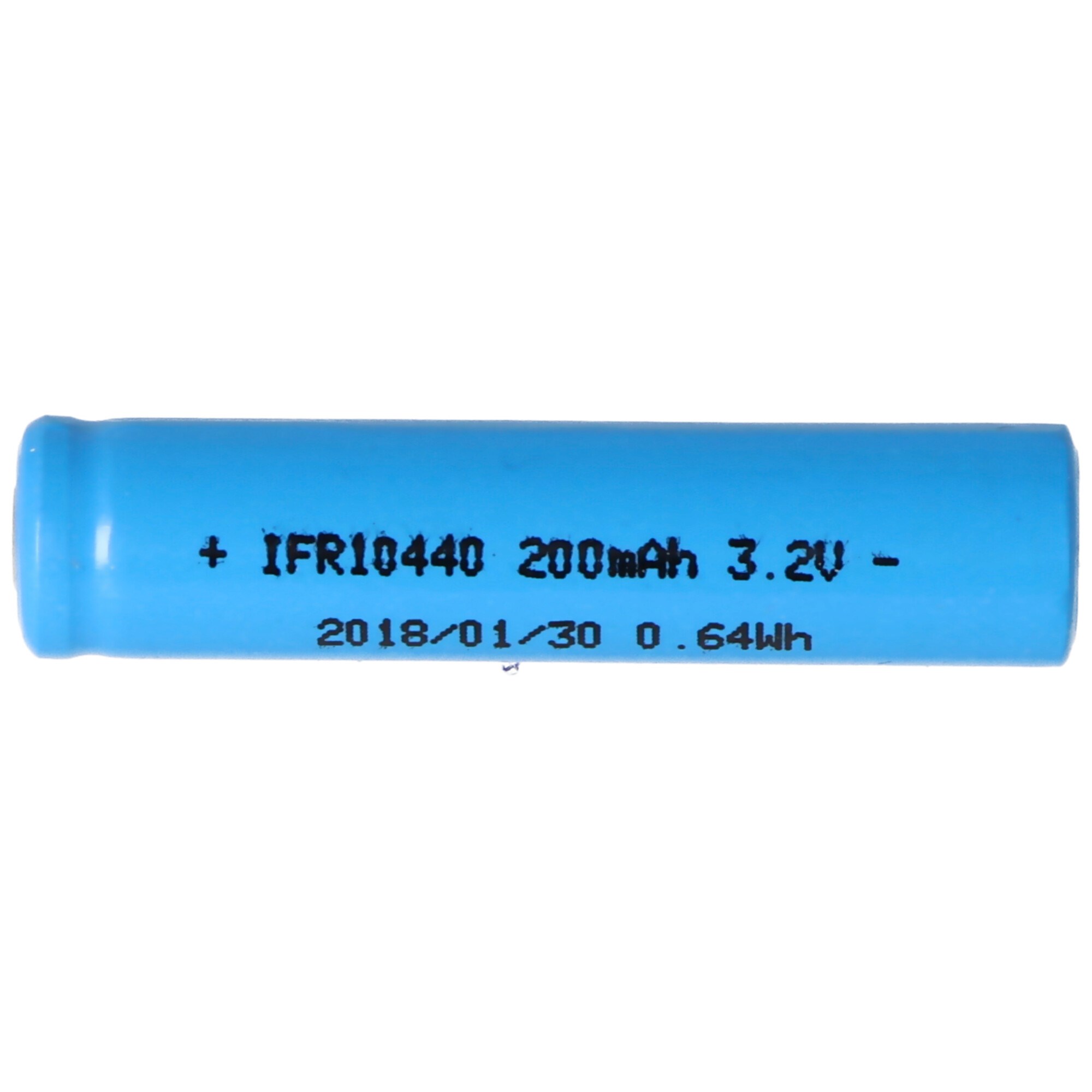 IFR 10440 - 200mAh 3.2V LiFePo4 pil (düz üst) korumasız, 44.1x10.1mm boyutlarına uyulmalıdır