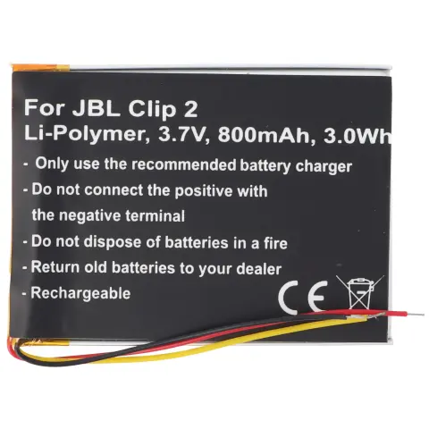 JBL Clip 2 Li-Polymer pil için uygun pil GSP383555 3.7V, 800mAh, 3.0Wh, dahili, aletsiz