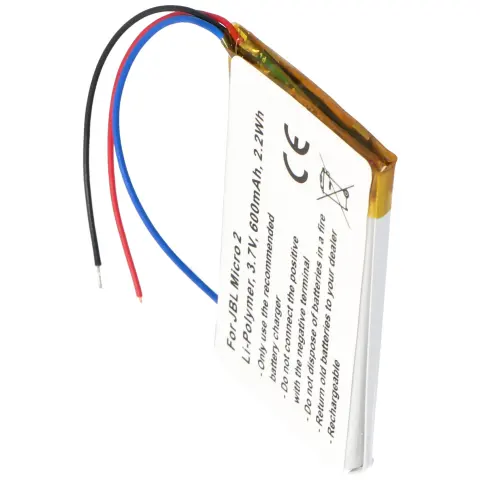JBL Micro 2, Li-Polimer, 3.7V, 600mAh, 2.2Wh pil