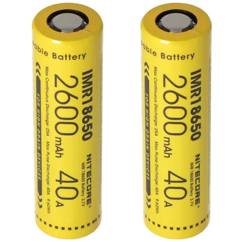 Nitecore 18650IMR Li-Ion pil - 2600mAh / 40A