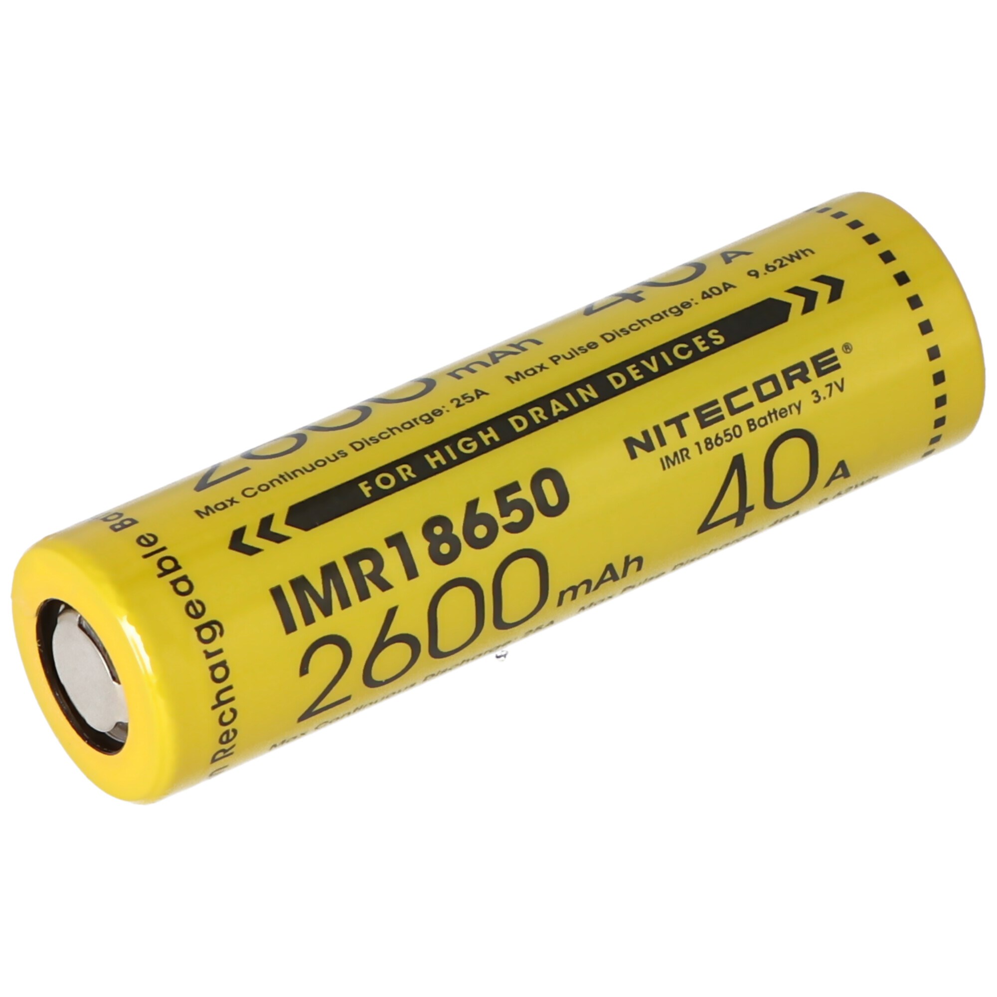 Nitecore 18650IMR Li-Ion pil - 2600mAh / 40A