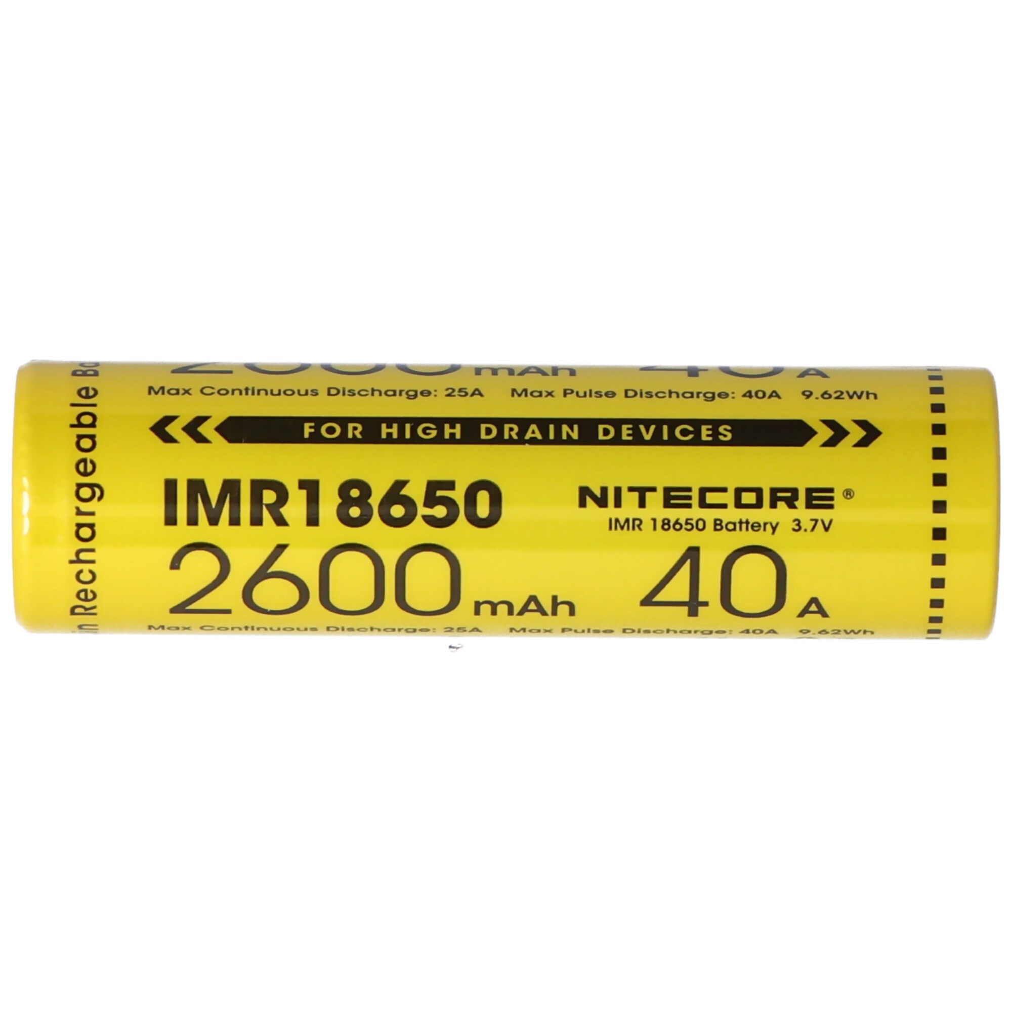 Nitecore 18650IMR Li-Ion pil - 2600mAh / 40A