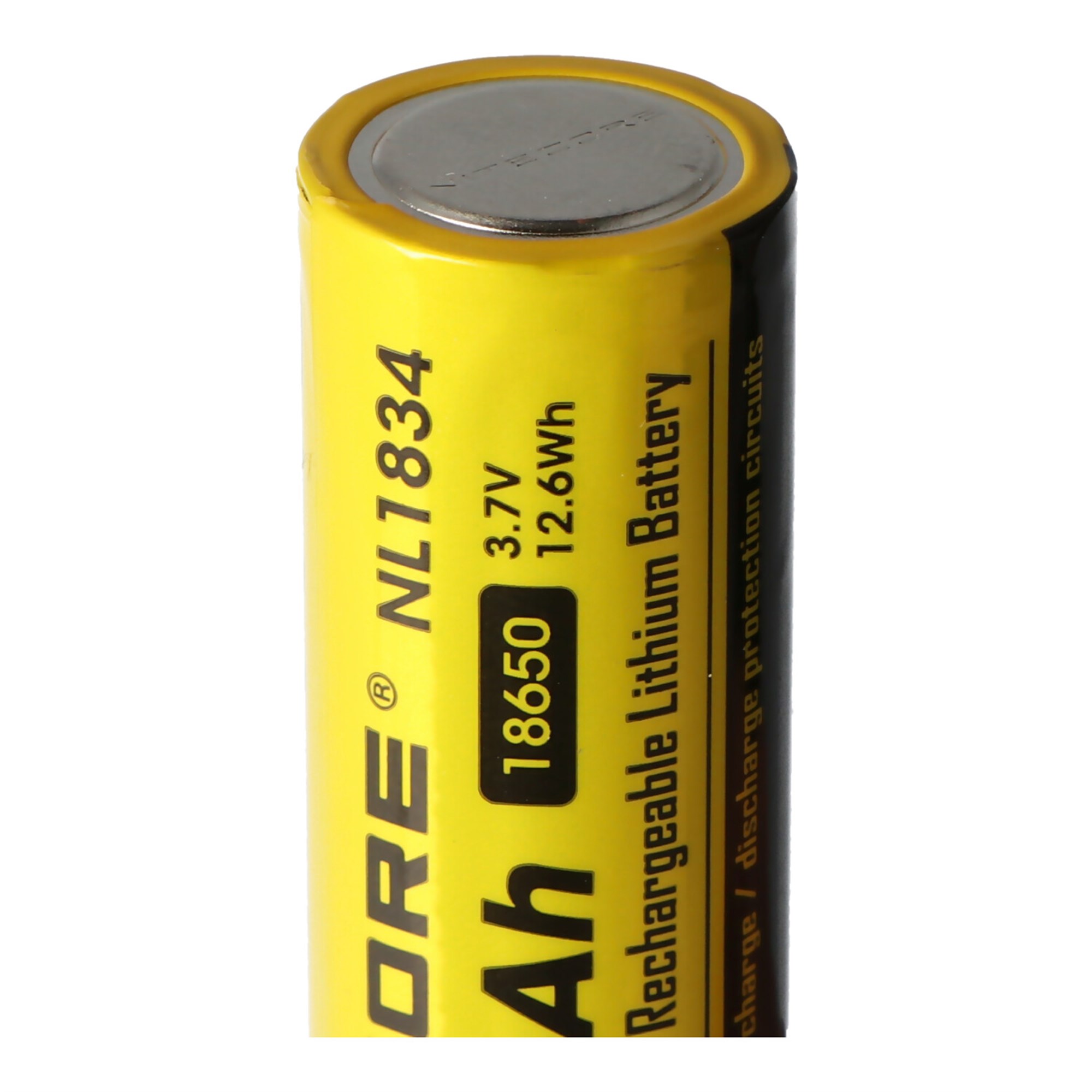 3400mAh NL1834 ile Nitecore Li-ion pil tipi 18650, koruyucu devreli 69.4x18.3mm