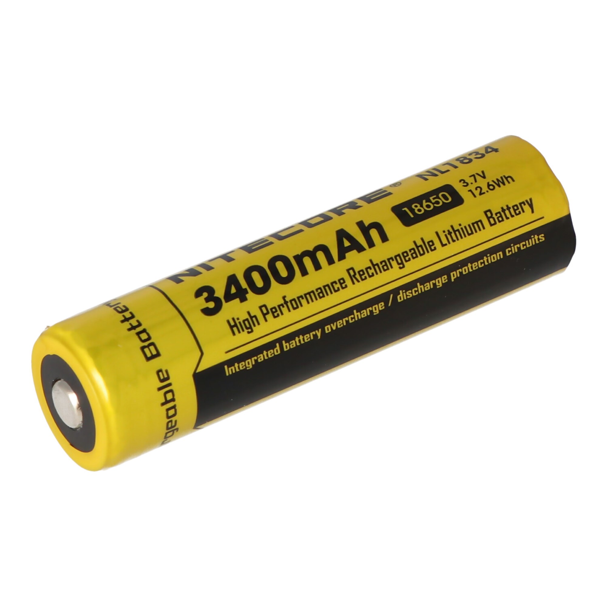 3400mAh NL1834 ile Nitecore Li-ion pil tipi 18650, koruyucu devreli 69.4x18.3mm