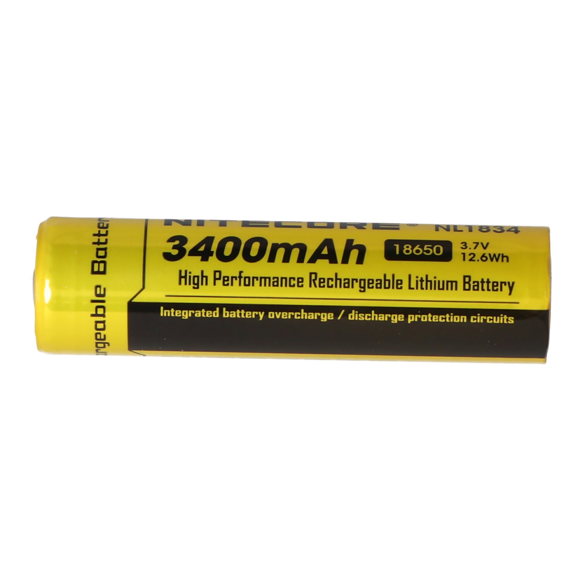3400mAh NL1834 ile Nitecore Li-ion pil tipi 18650, koruyucu devreli 69.4x18.3mm
