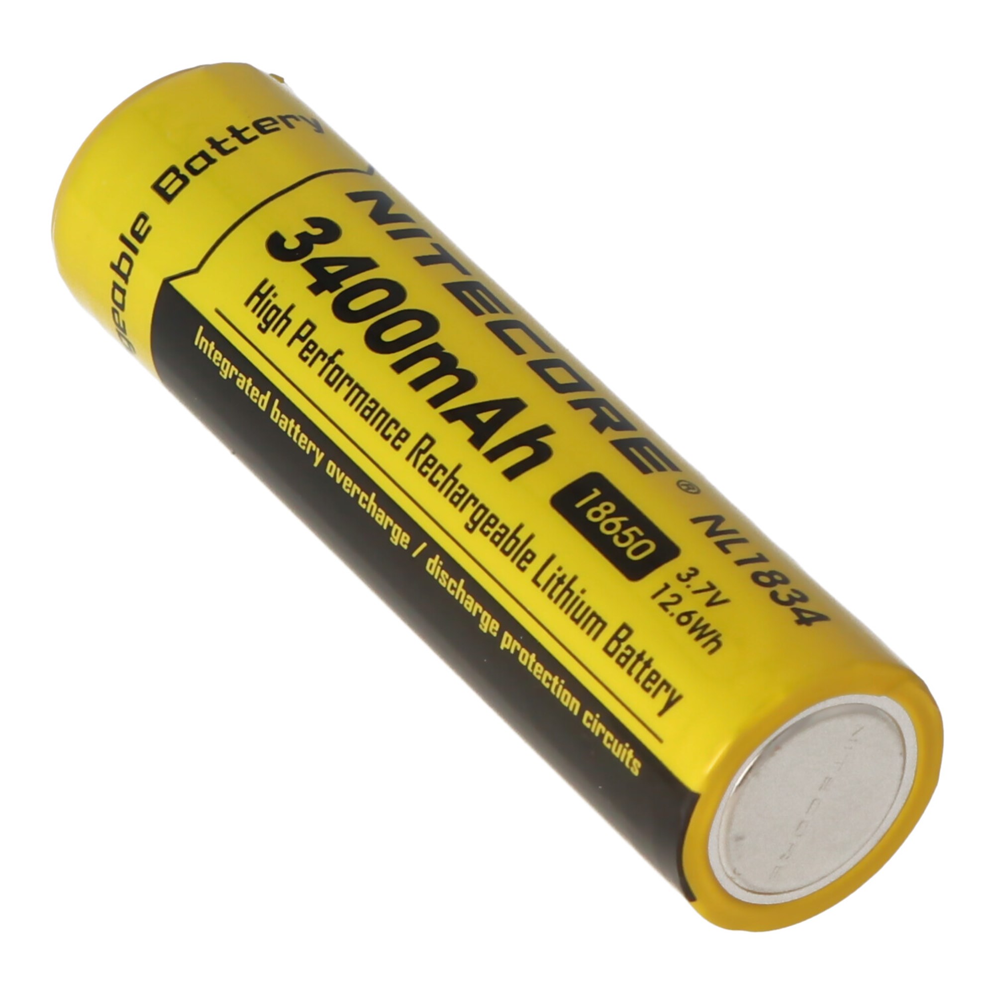 3400mAh NL1834 ile Nitecore Li-ion pil tipi 18650, koruyucu devreli 69.4x18.3mm