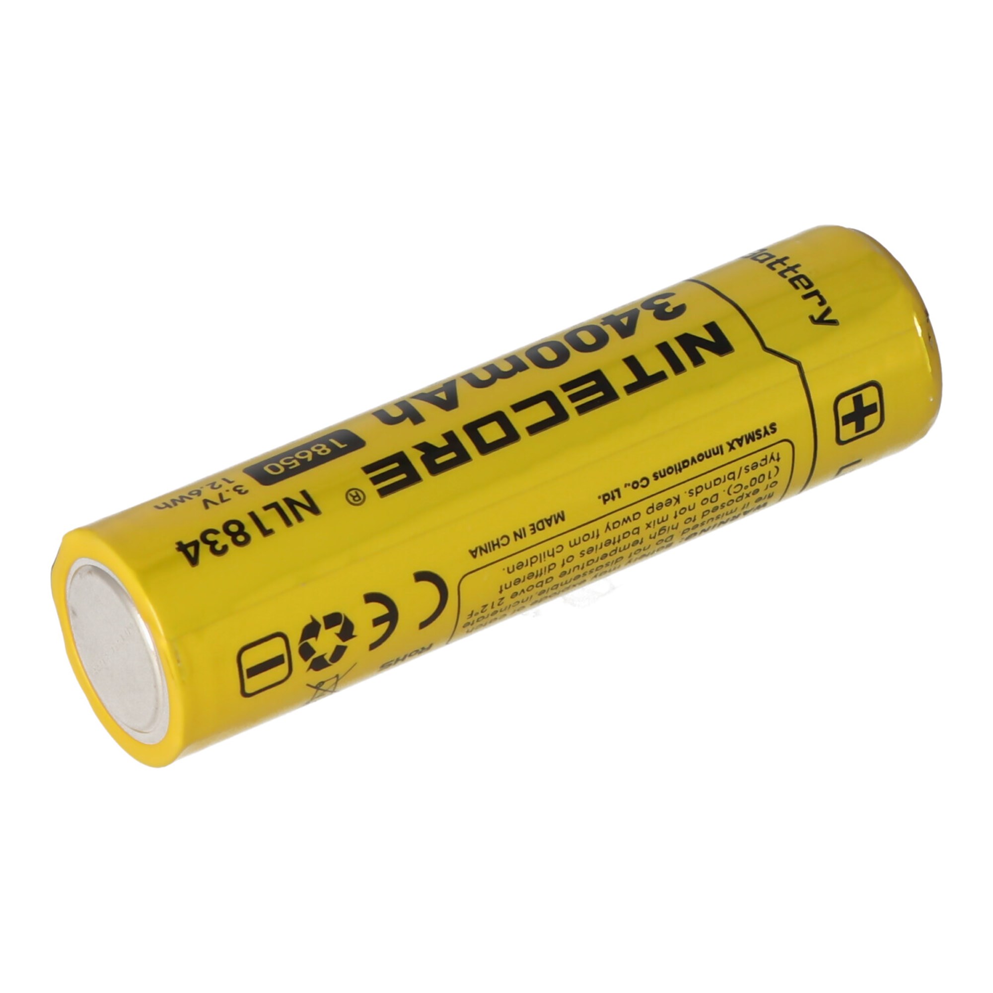3400mAh NL1834 ile Nitecore Li-ion pil tipi 18650, koruyucu devreli 69.4x18.3mm