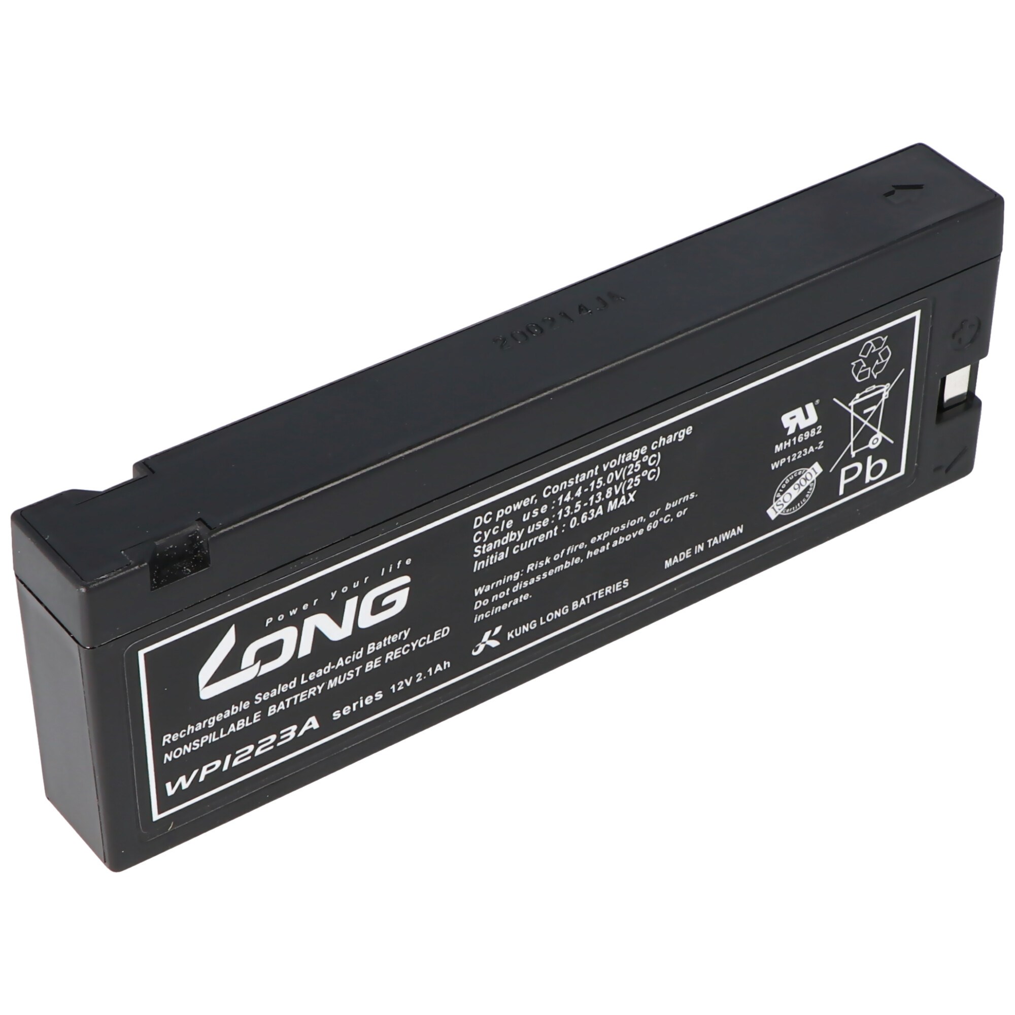 WP1223A Kung Long kurşun pil 12 volt 2100mAh, LC-SA122R3BG, LC-TA122PU ek temas için de uygundur