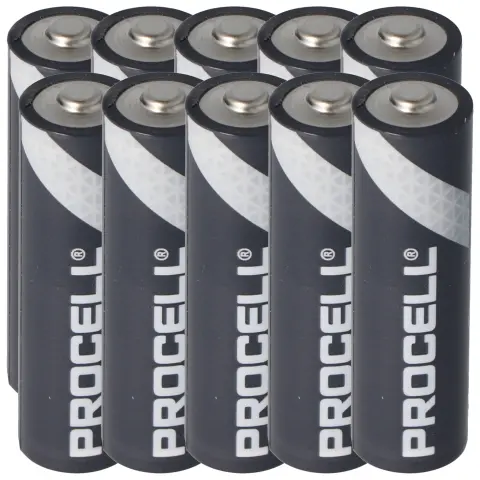 10 paket Duracell Procell Alkalin AA, LR06, Mignon endüstriyel piller, duman ve karbon monoksit dedektörleri, uzaktan kumandalar, kablosuz fareler, kablosuz klavyeler, hareket sensörleri için idealdir
