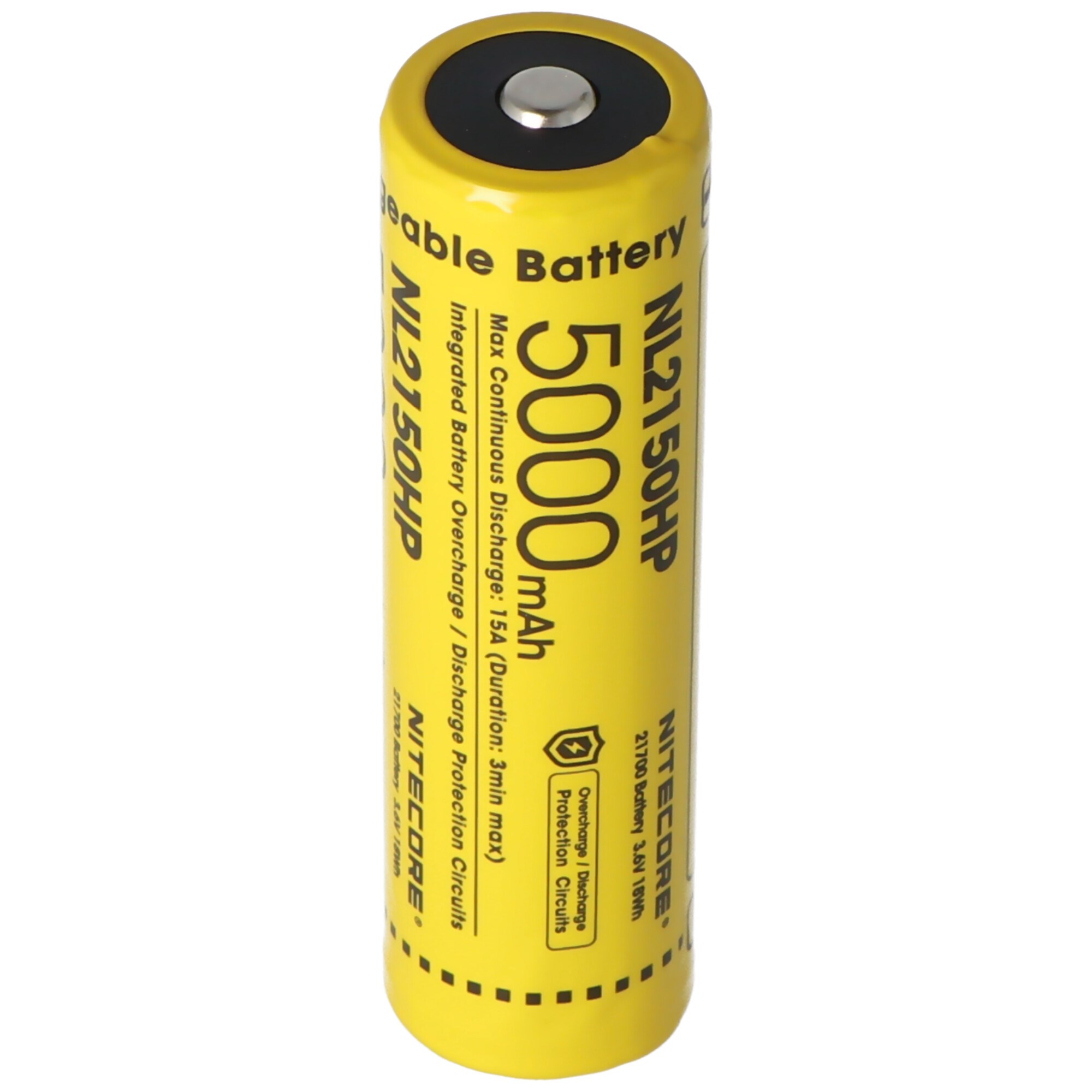 5000mAh NL2150HP ile Nitecore 21700 Li-ion pil, maks. 15A deşarj akımı