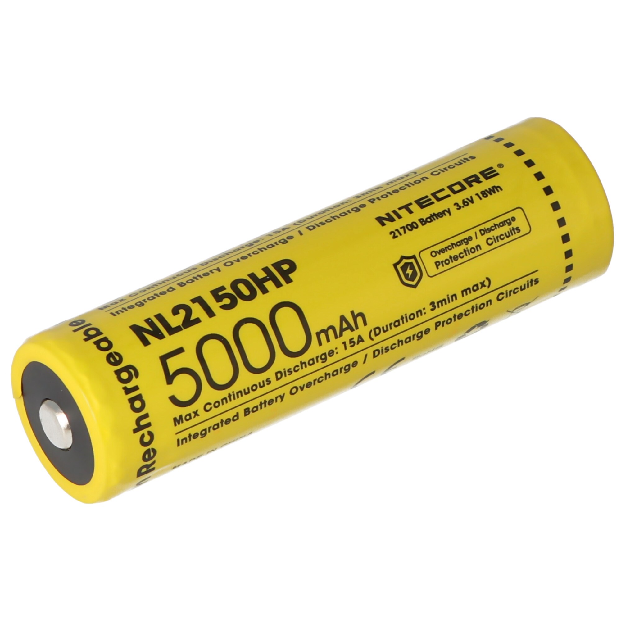 5000mAh NL2150HP ile Nitecore 21700 Li-ion pil, maks. 15A deşarj akımı