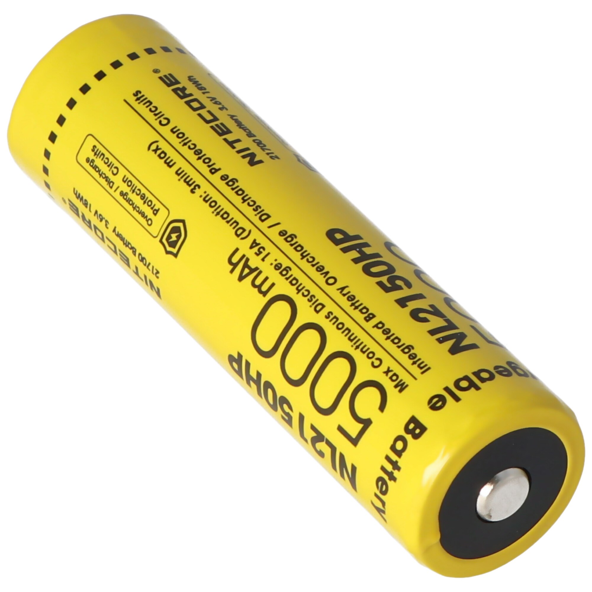 5000mAh NL2150HP ile Nitecore 21700 Li-ion pil, maks. 15A deşarj akımı