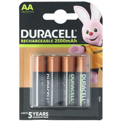 Duracell Ön Şarjlı Mignon pil Ni-MH 1.2V, maks. 4'lü blister ambalajda 2500mAh