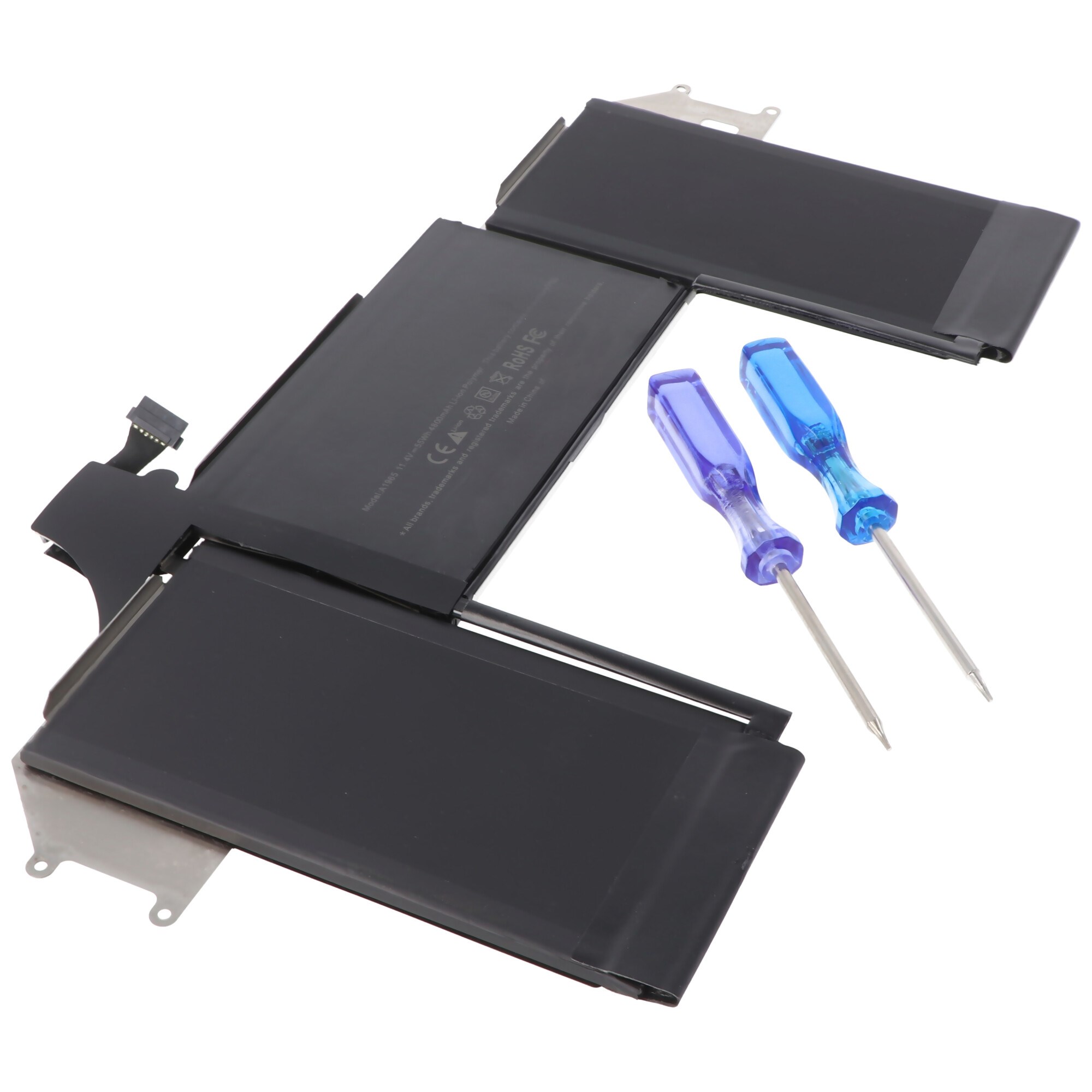 MacBook Air 13 "A1932, Li-Polimer, 11.4V, 4825mAh, 55.0Wh için A1965'e uygun pil, yerleşik, aletsiz