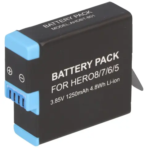GoPro Hero 8 Black, Li-ion, 3.85V, 1250mAh, 4.8Wh için uygun pil